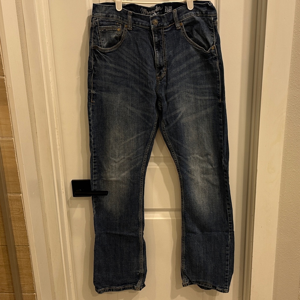 Men's Dark Blue Bootcut Jeans - Classic Denim